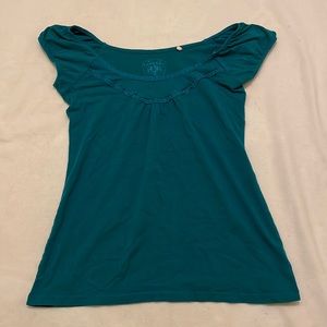 Guess teal boat neck top size S